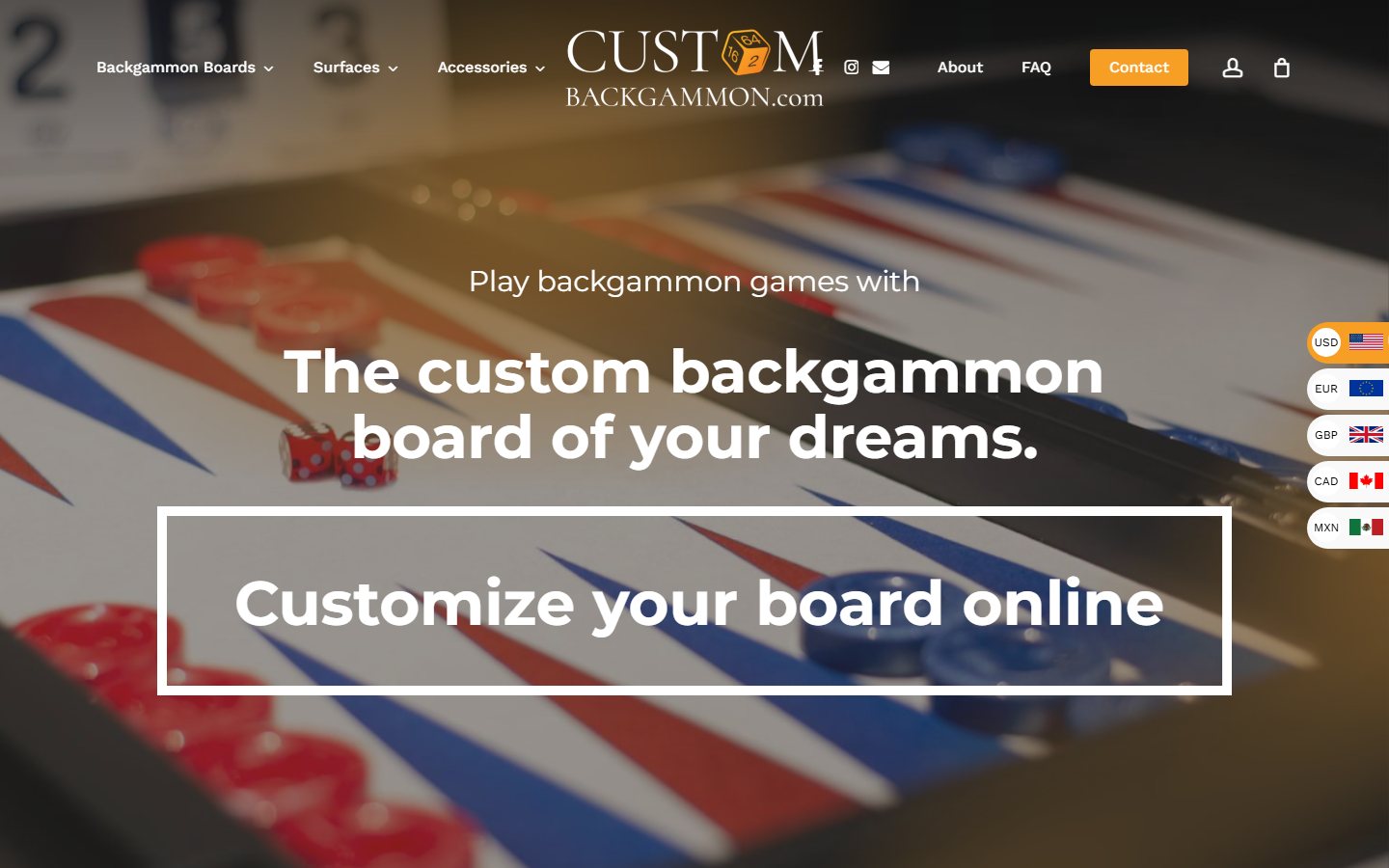 Custom Backgammon website