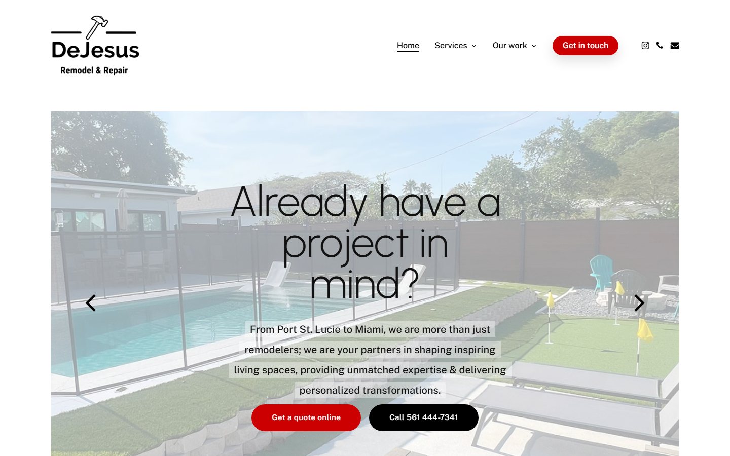 DeJesus Remodel & Repair website