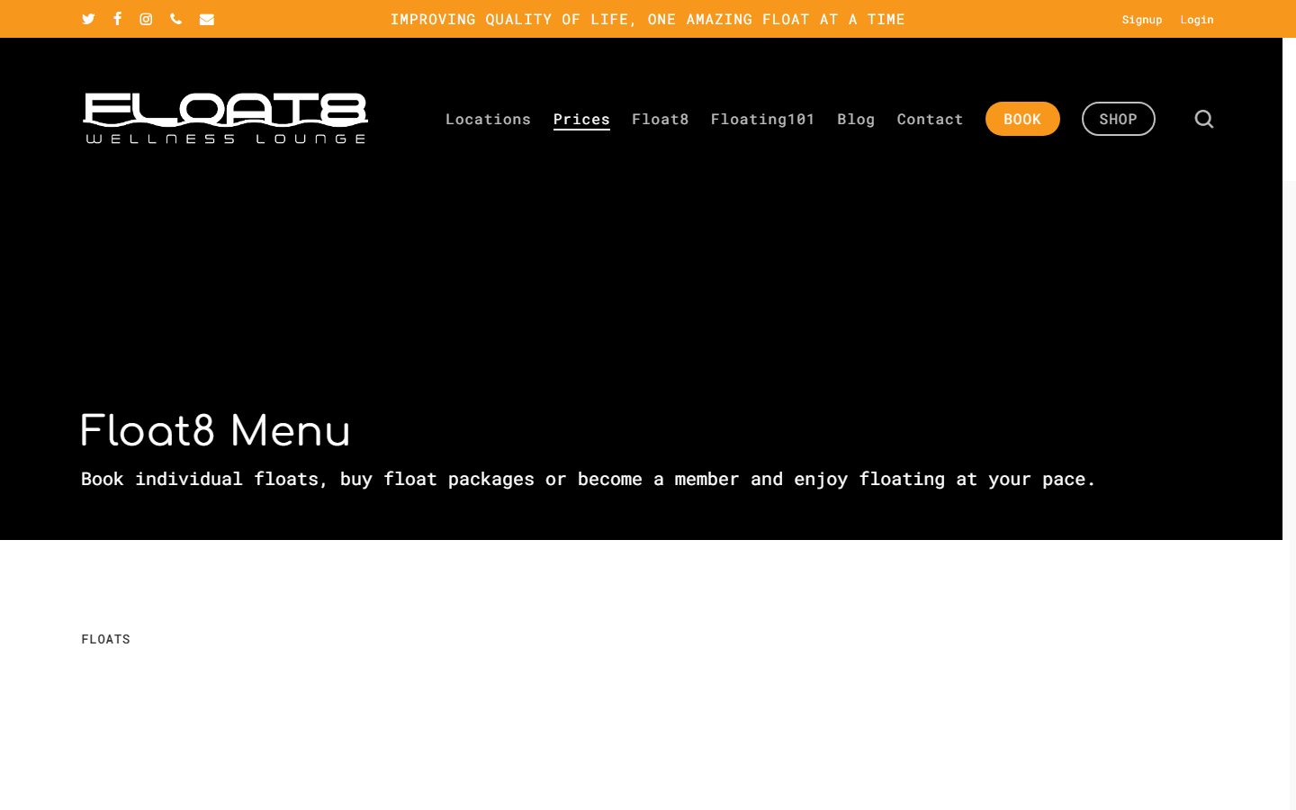 Prices — floats, packages and memberships