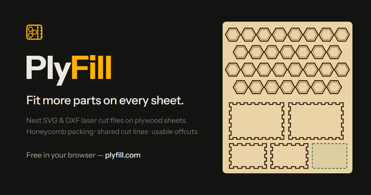 PlyFill: Nest laser cut files on plywood sheets.