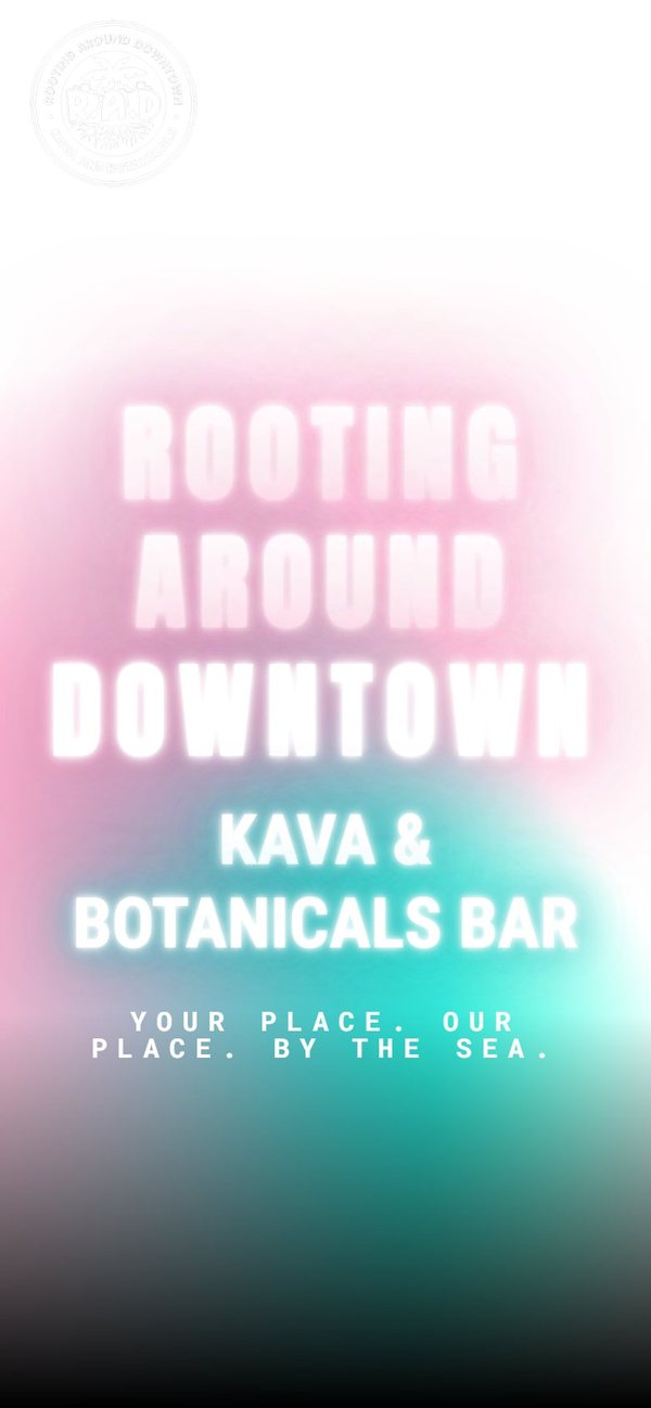RAD Kava Bar homepage on mobile